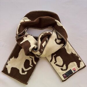 Binghamton Knitting Company (USA) running horse motif-reversible knit scarf